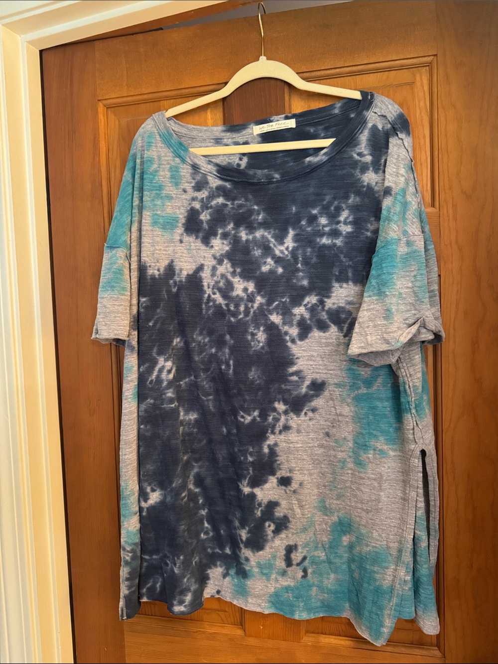 We The Free Tie-Dye Short Sleeve Top in Navy & Teal